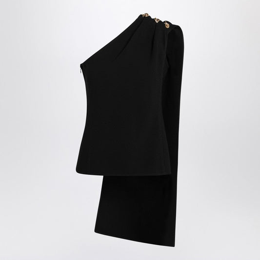Bottega Veneta Women Black Top In Viscose Crêpe And Wool
