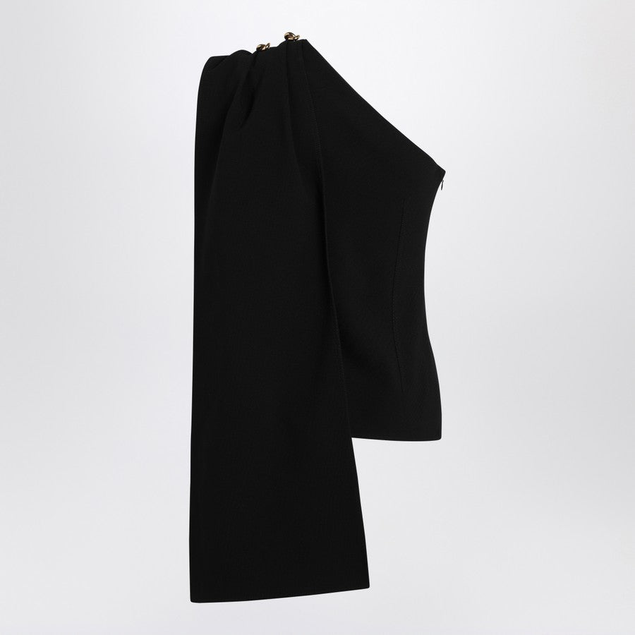 Bottega Veneta Women Black Top In Viscose Crêpe And Wool