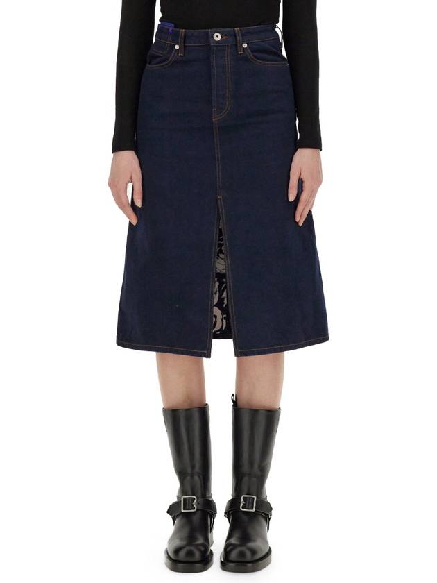 Burberry Japanese Denim Midi Skirt 8080783
