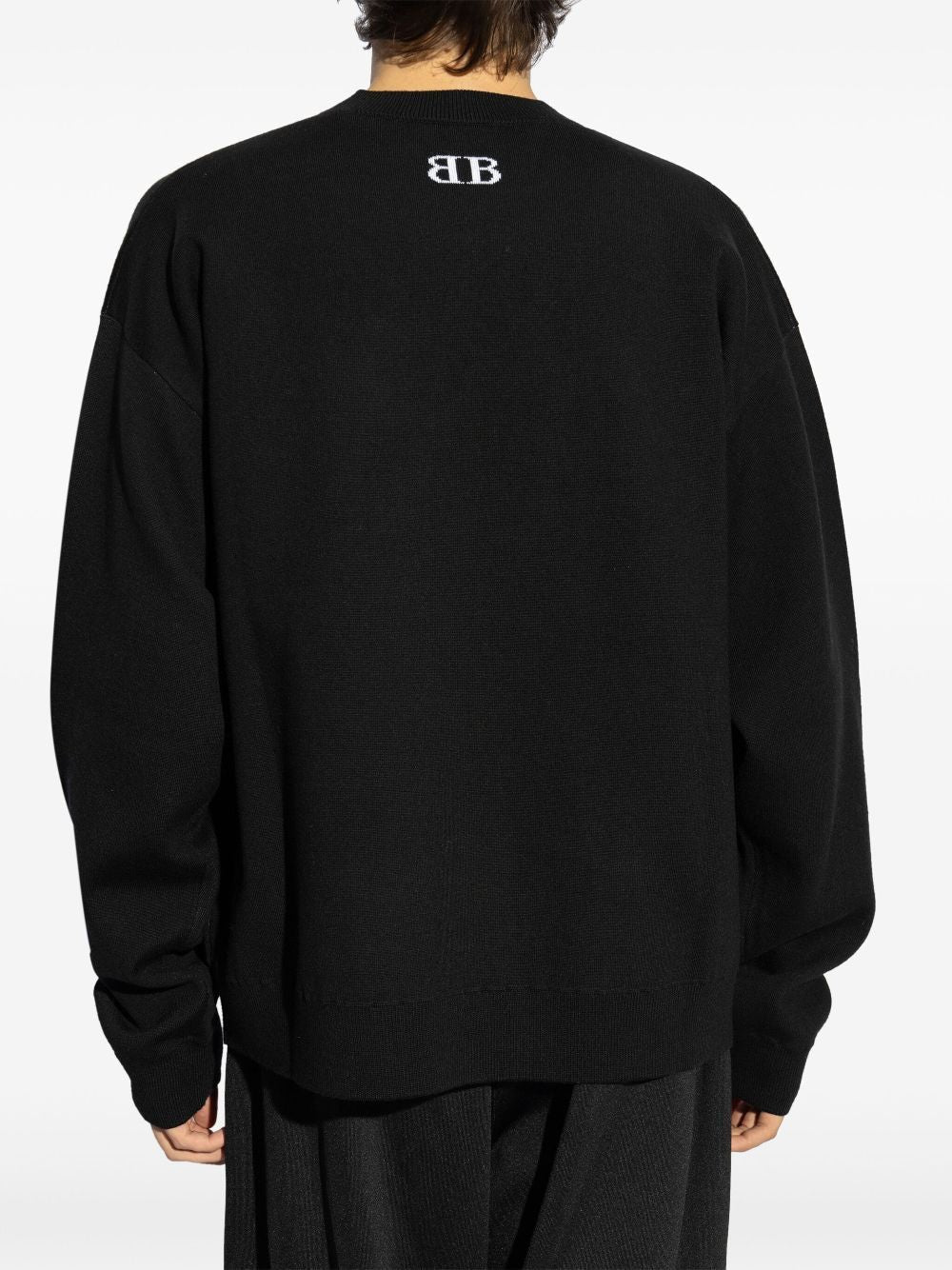 BALENCIAGA Oversized Wool Blend Crewneck Sweater