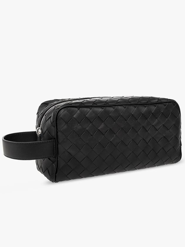 Bottega Veneta Intrecciato Travel Pouch Bag Black
