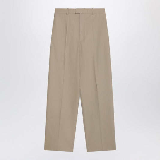 Bottega Veneta Men Straight-Leg Beige Trousers