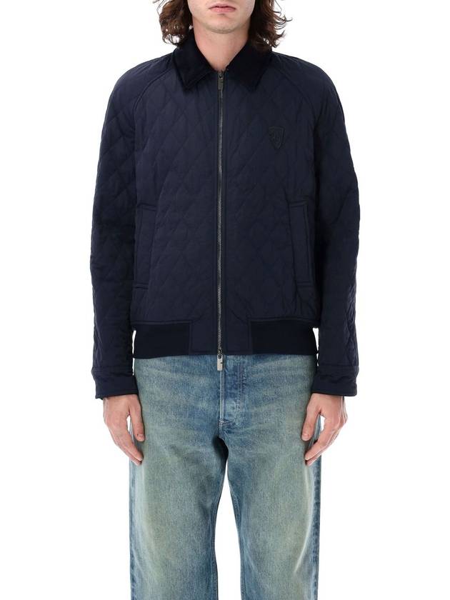 Burberry Corduroy Collar Quilted Nylon Jacket Navy