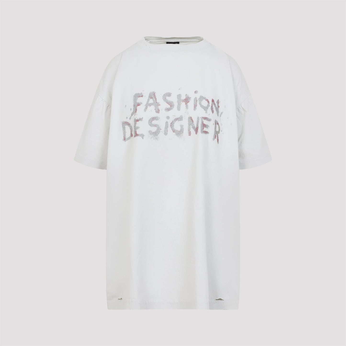 BALENCIAGA Distressed Cotton Short-Sleeve Crewneck T-Shirt - Size US 01