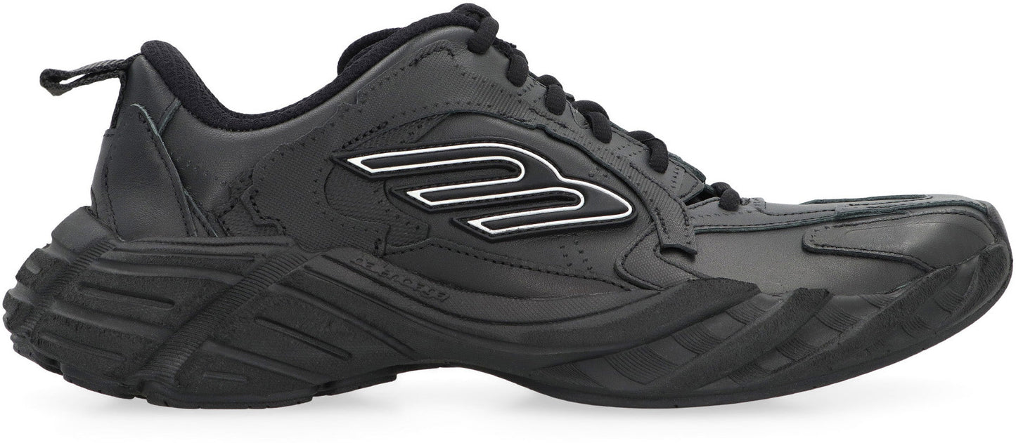 BALENCIAGA Leather and Fabric Low-Top Sneakers for Women