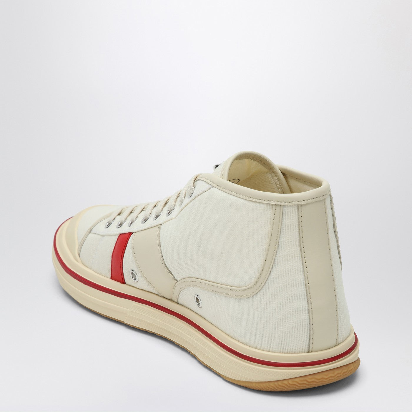 Bottega Veneta Men Eliot Sneakers In Ivory/Red