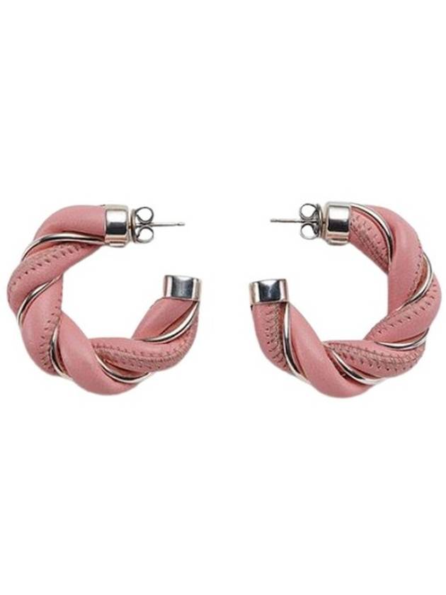 Bottega Veneta twisted hoop earrings pink