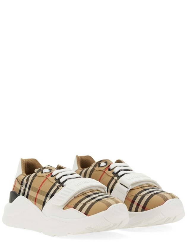 Burberry Vintage Check Suede Leather Sneakers Archive Beige