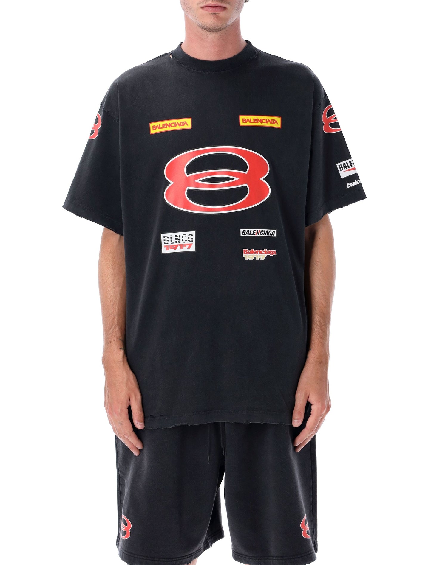 BALENCIAGA Oversized Sponsor Logo T-Shirt - Size 2