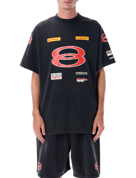 BALENCIAGA Oversized Sponsor Logo T-Shirt - Size 2