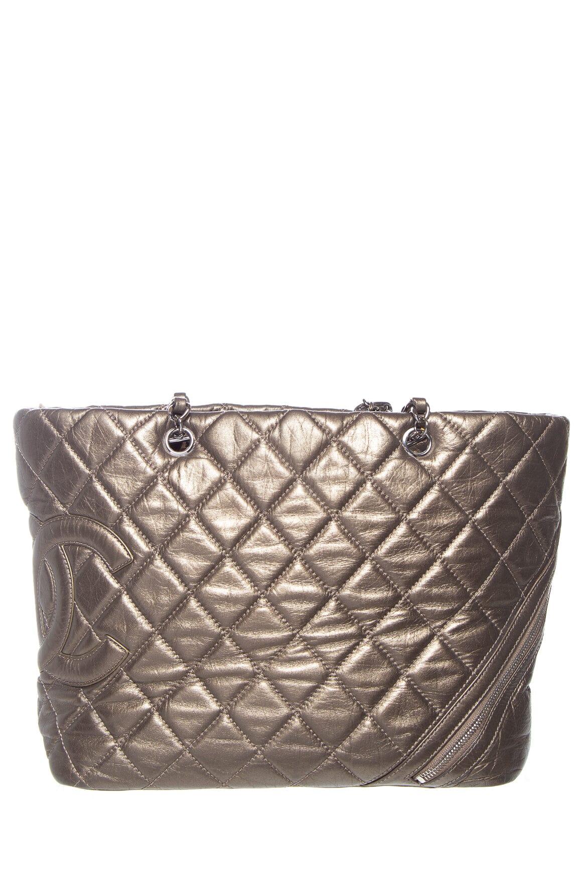 Chanel 2006 Metallic Aged Calfskin Quilted Cotton Club Tote