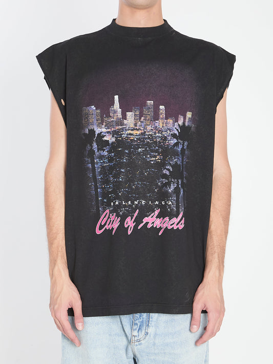 BALENCIAGA City of Angels Oversized Sleeveless T-Shirt - Size 02