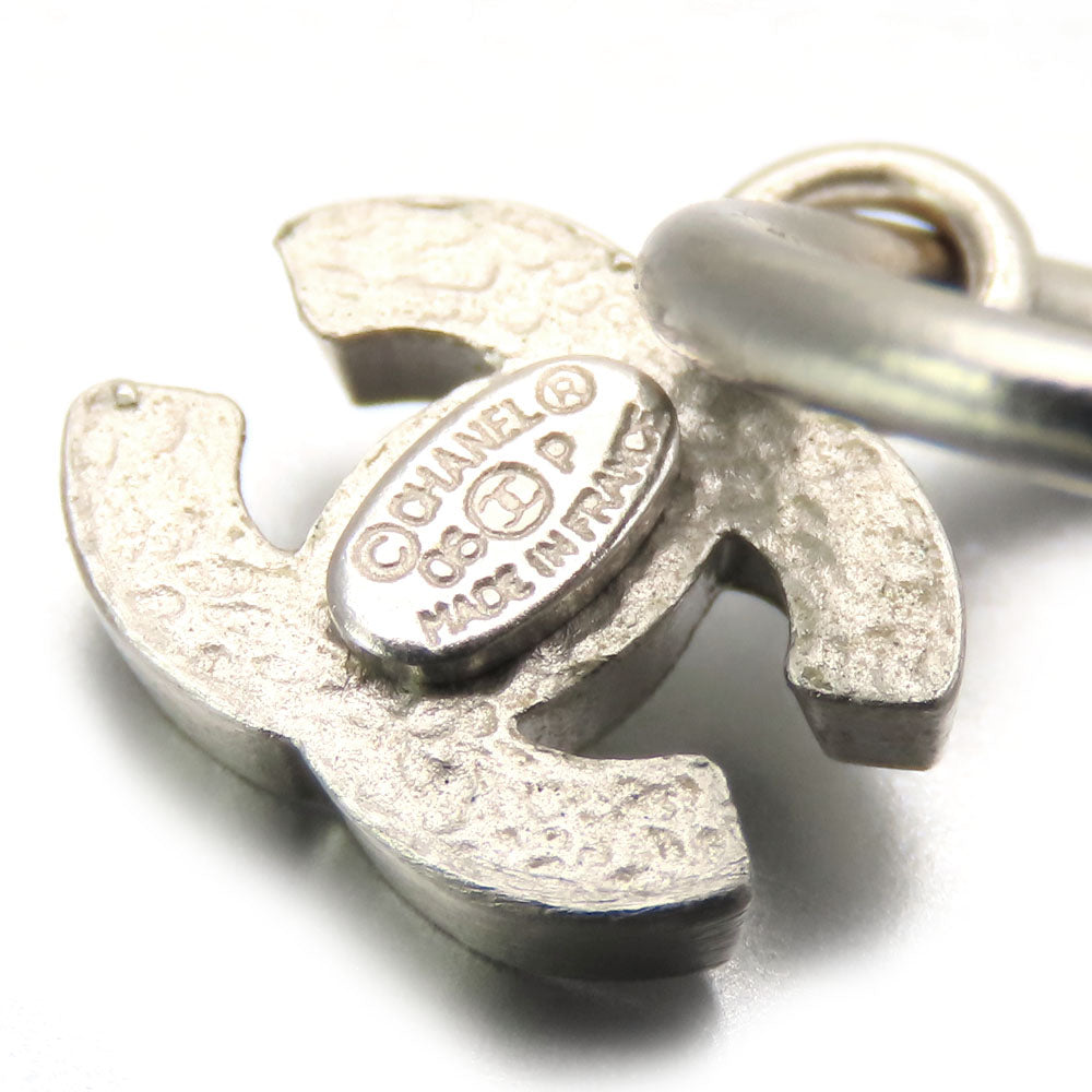 Chanel Coco Mark Metal White Earrings