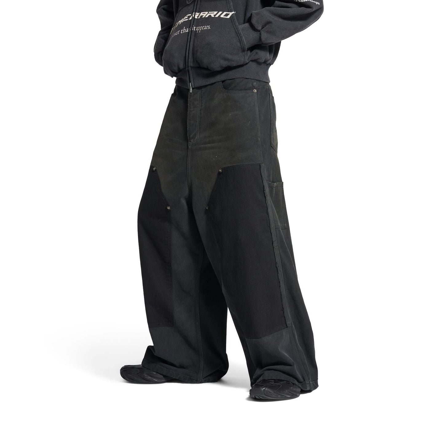 BALENCIAGA Distinctive Ripped Baggy Pants for Men