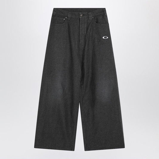 BALENCIAGA Men's Stylish Denim Trousers with Embroidered Logo