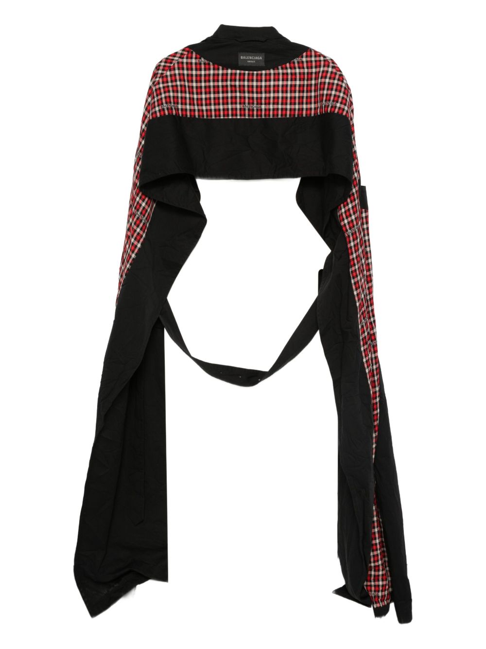 BALENCIAGA Double-Breasted Cotton Cape Sleeve Coat for Women - FW25