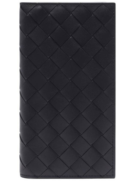 Bottega Veneta Intrecciato Leather Slim Long Wallet Black