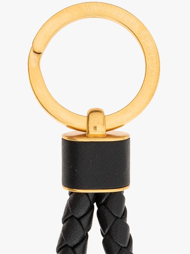 Bottega Veneta Intrecciato Lambskin Key Holder Black