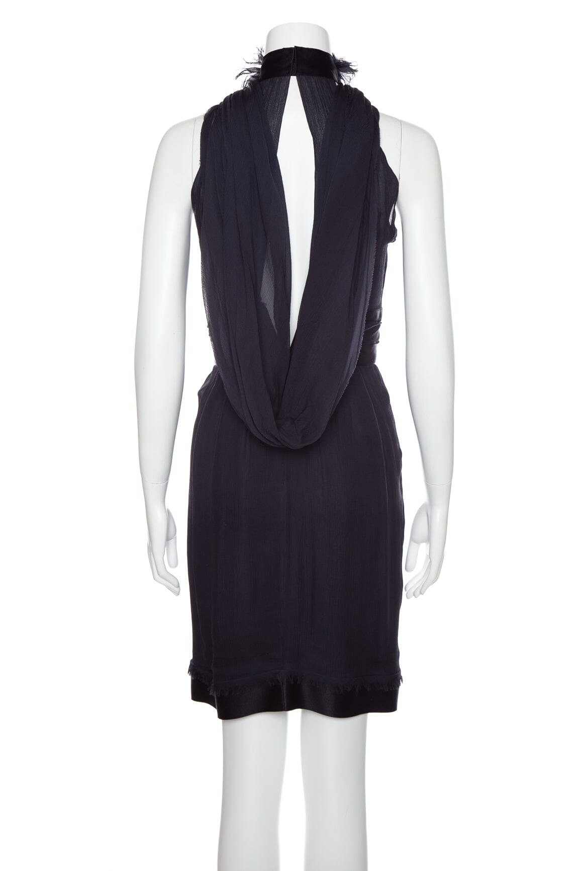 Chanel Black Silk Sleeveless Dress SZ 34