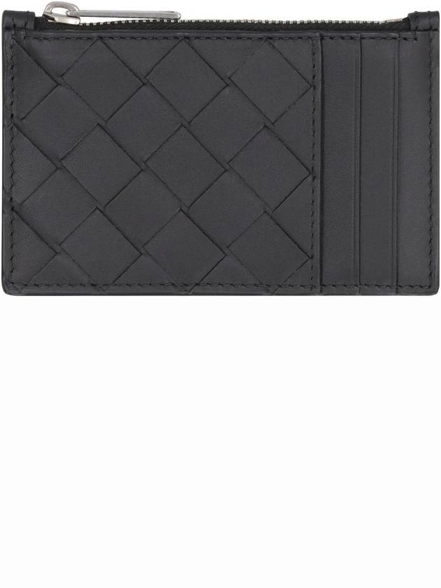 Bottega Veneta Intrecciato Zipped Card Case Black