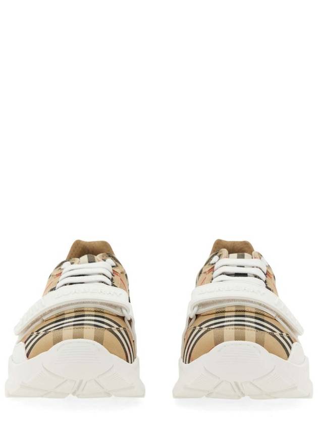 Burberry Vintage Check Suede Leather Sneakers Archive Beige