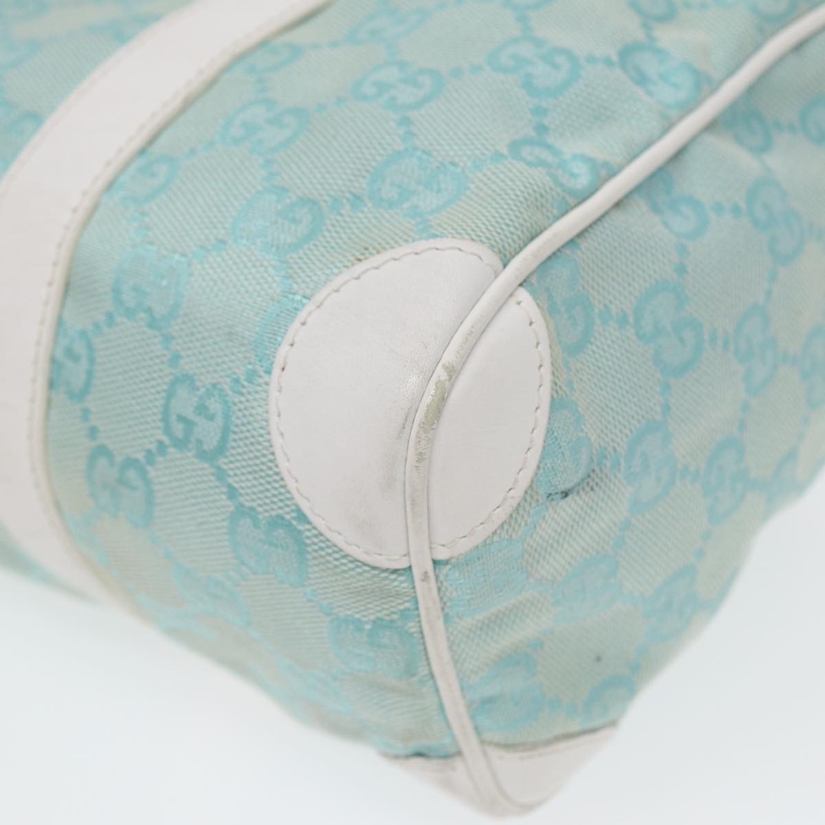 GUCCI GG Canvas Hand Bag Peppermint Gold 000 0851  85472