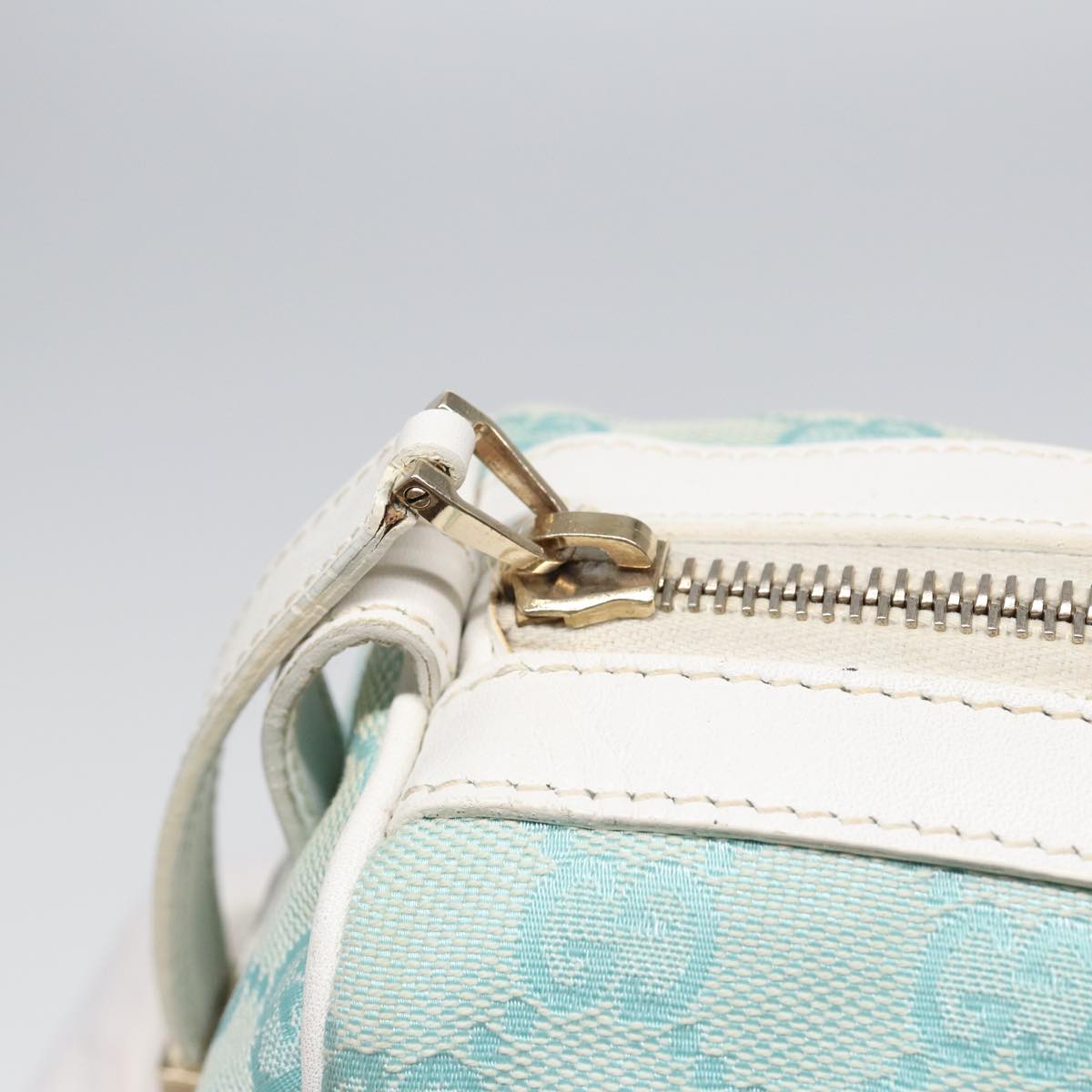 GUCCI GG Canvas Hand Bag Peppermint Gold 000 0851  85472
