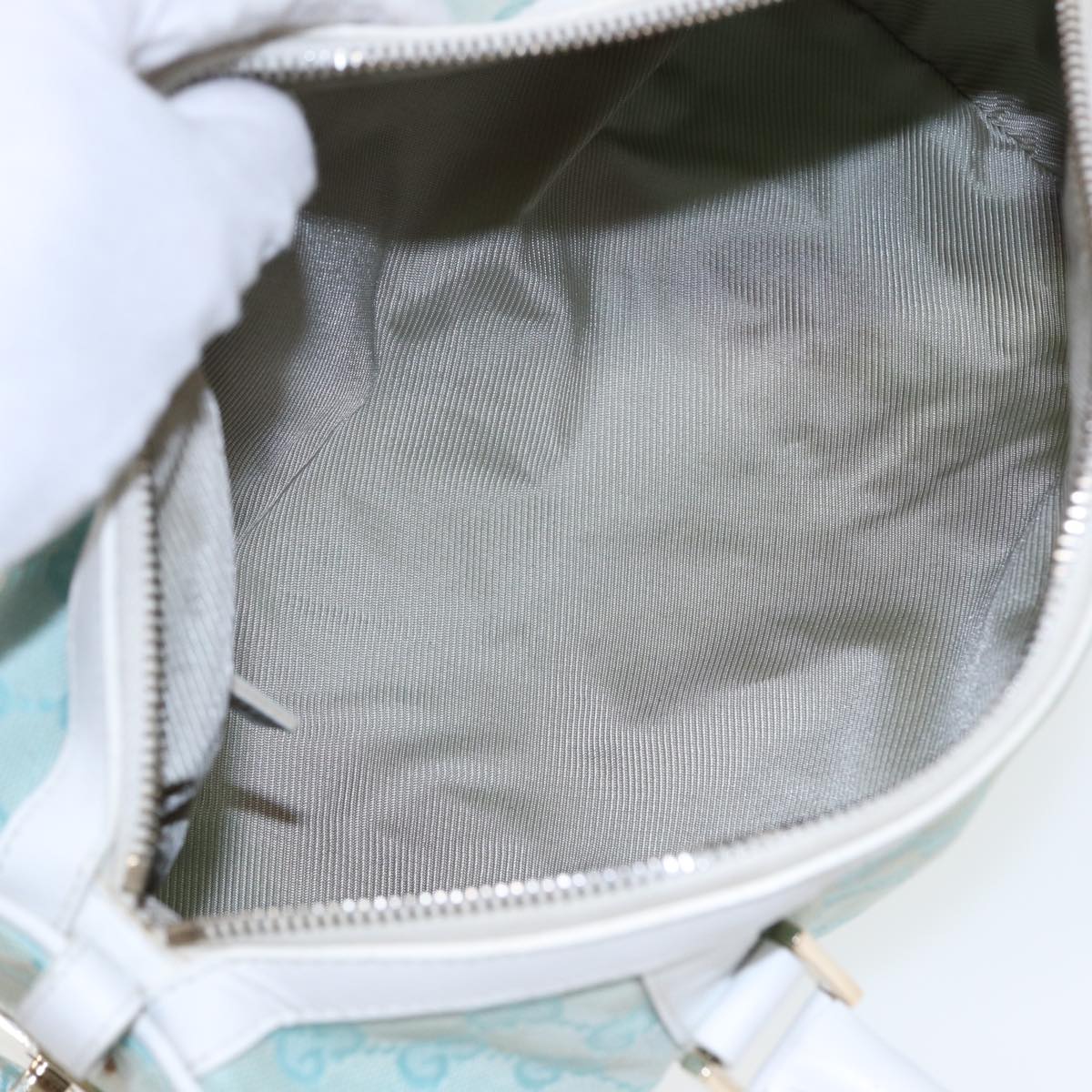 GUCCI GG Canvas Hand Bag Peppermint Gold 000 0851  85472