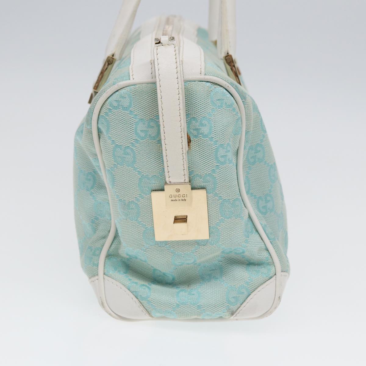 GUCCI GG Canvas Hand Bag Peppermint Gold 000 0851  85472