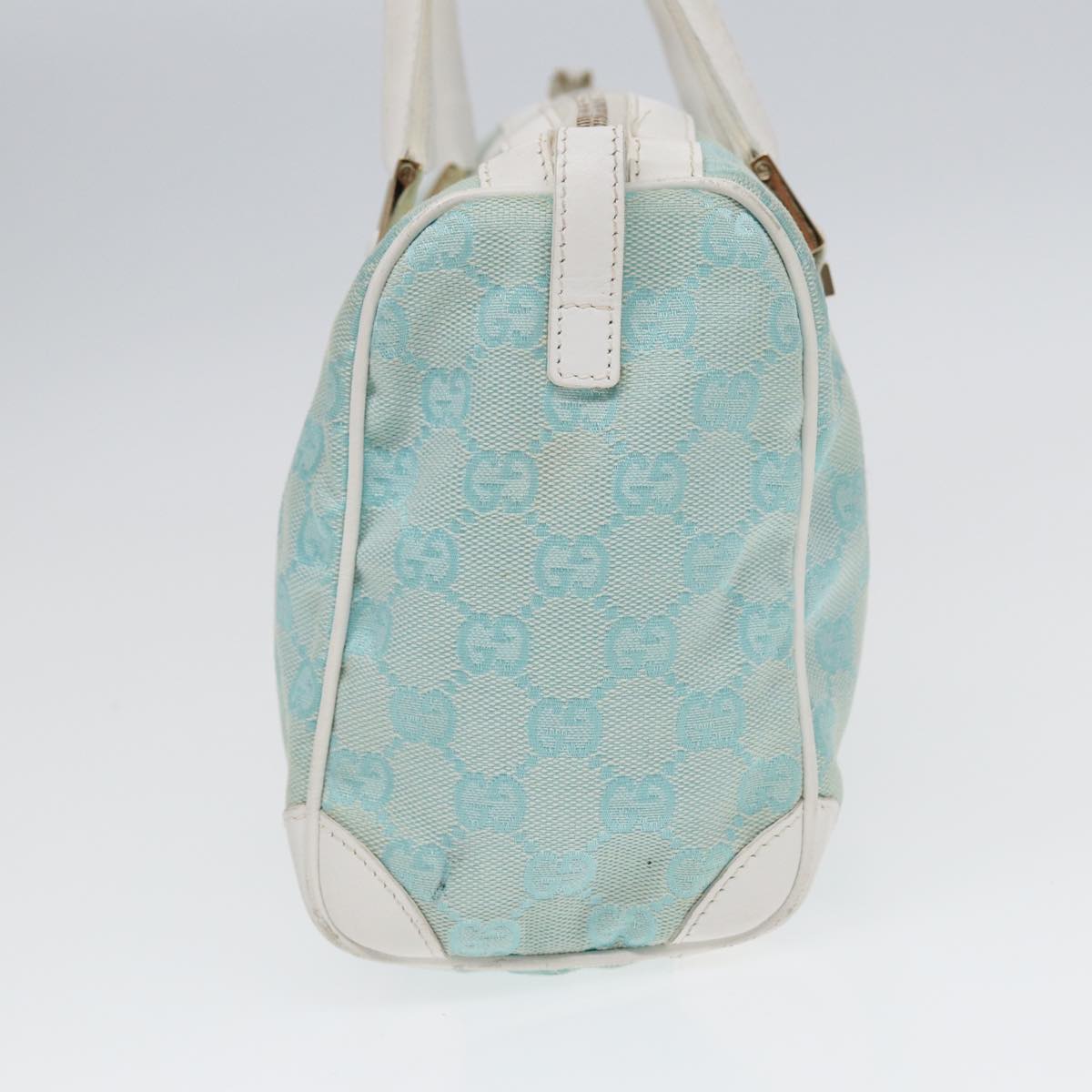 GUCCI GG Canvas Hand Bag Peppermint Gold 000 0851  85472