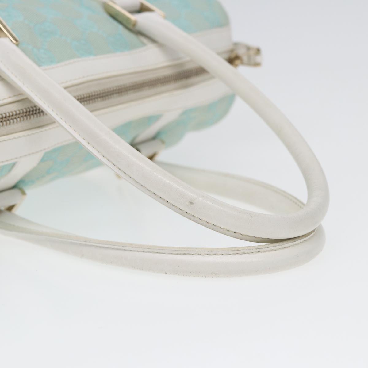 GUCCI GG Canvas Hand Bag Peppermint Gold 000 0851  85472
