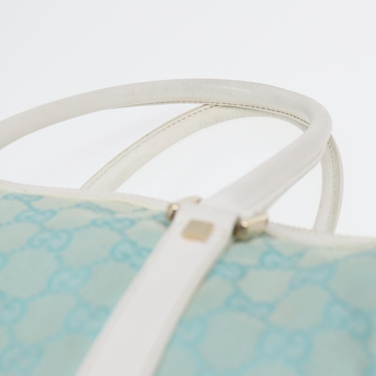 GUCCI GG Canvas Hand Bag Peppermint Gold 000 0851  85472