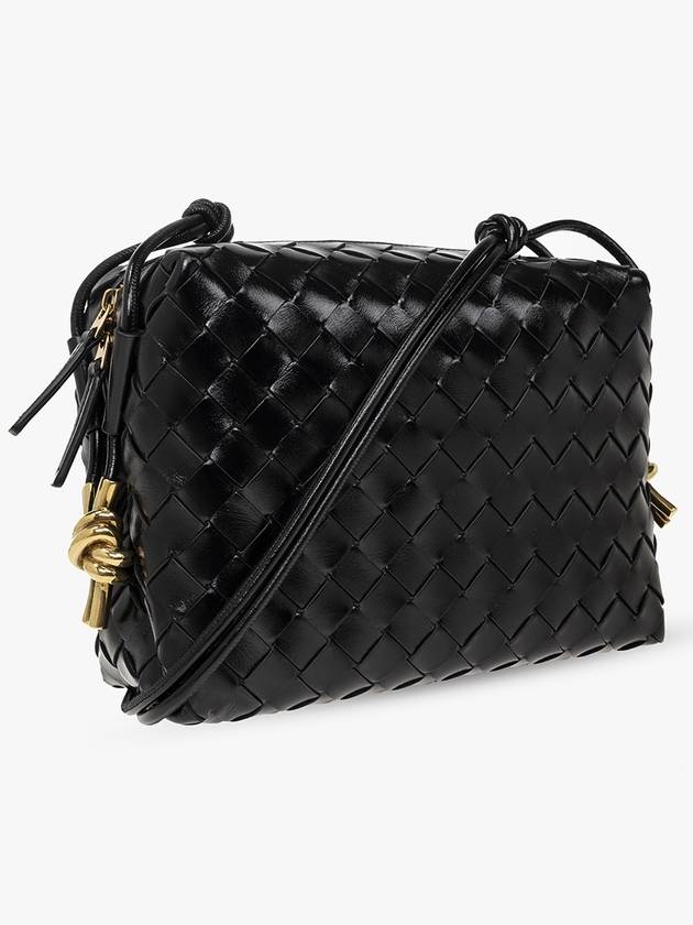 Bottega Veneta Intrecciato Small Leather Shoulder Bag Black