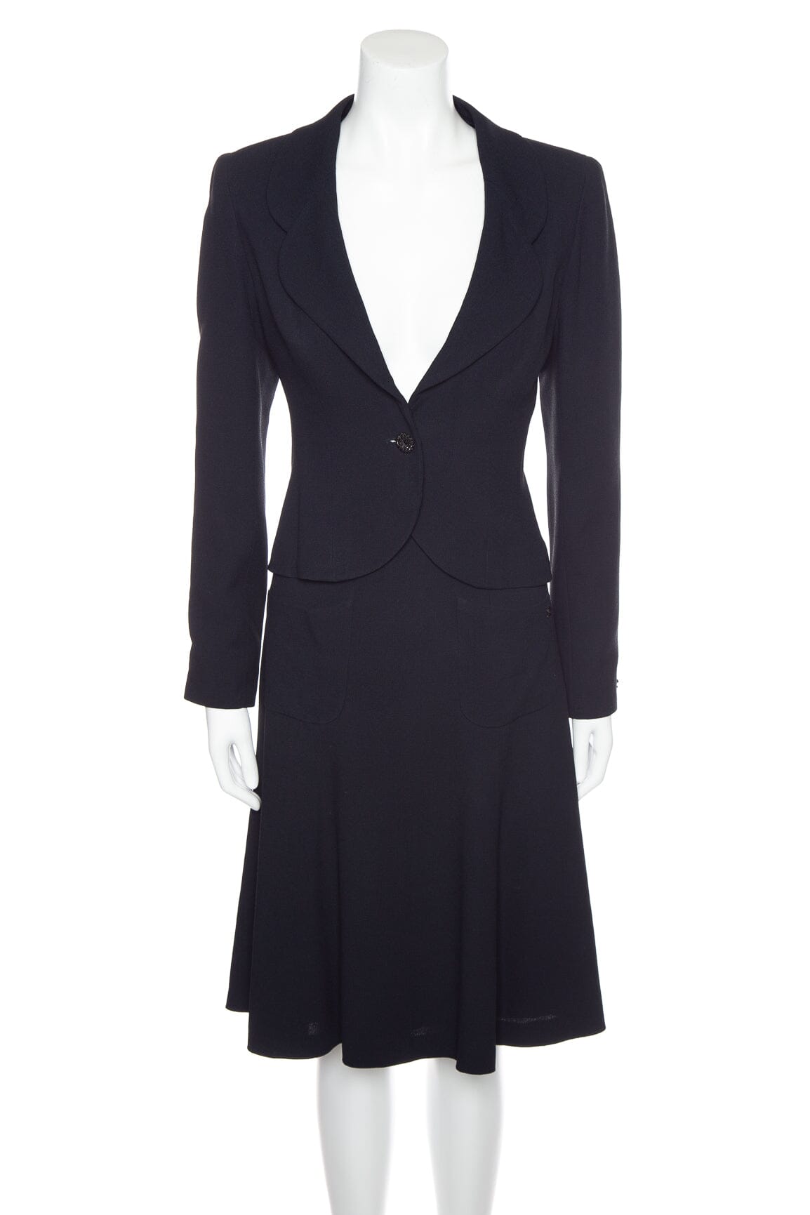 Chanel Vintage 2002 Cruise Collection Navy 2 PC Suit SZ 38