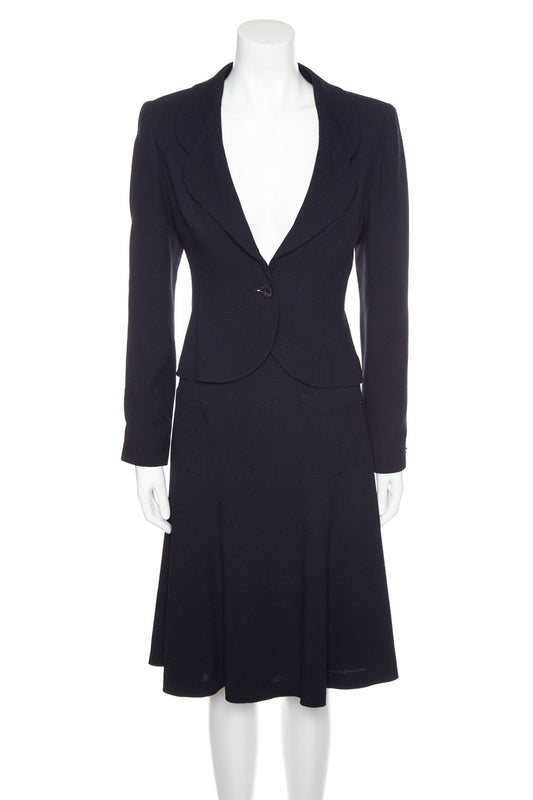 Chanel Vintage 2002 Cruise Collection Navy 2 PC Suit SZ 38