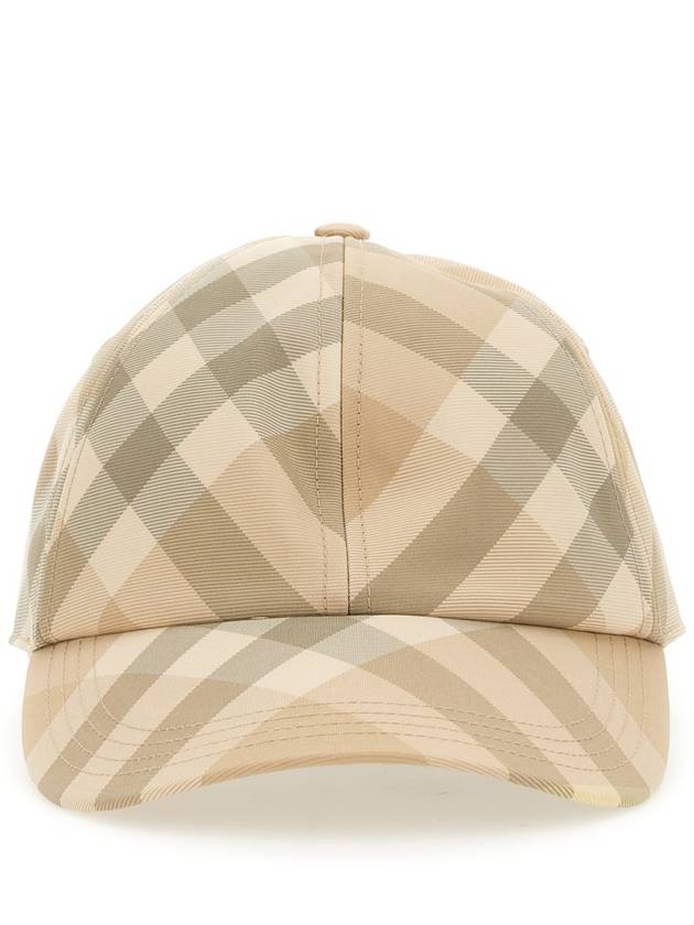 Burberry Check Ball Cap Beige
