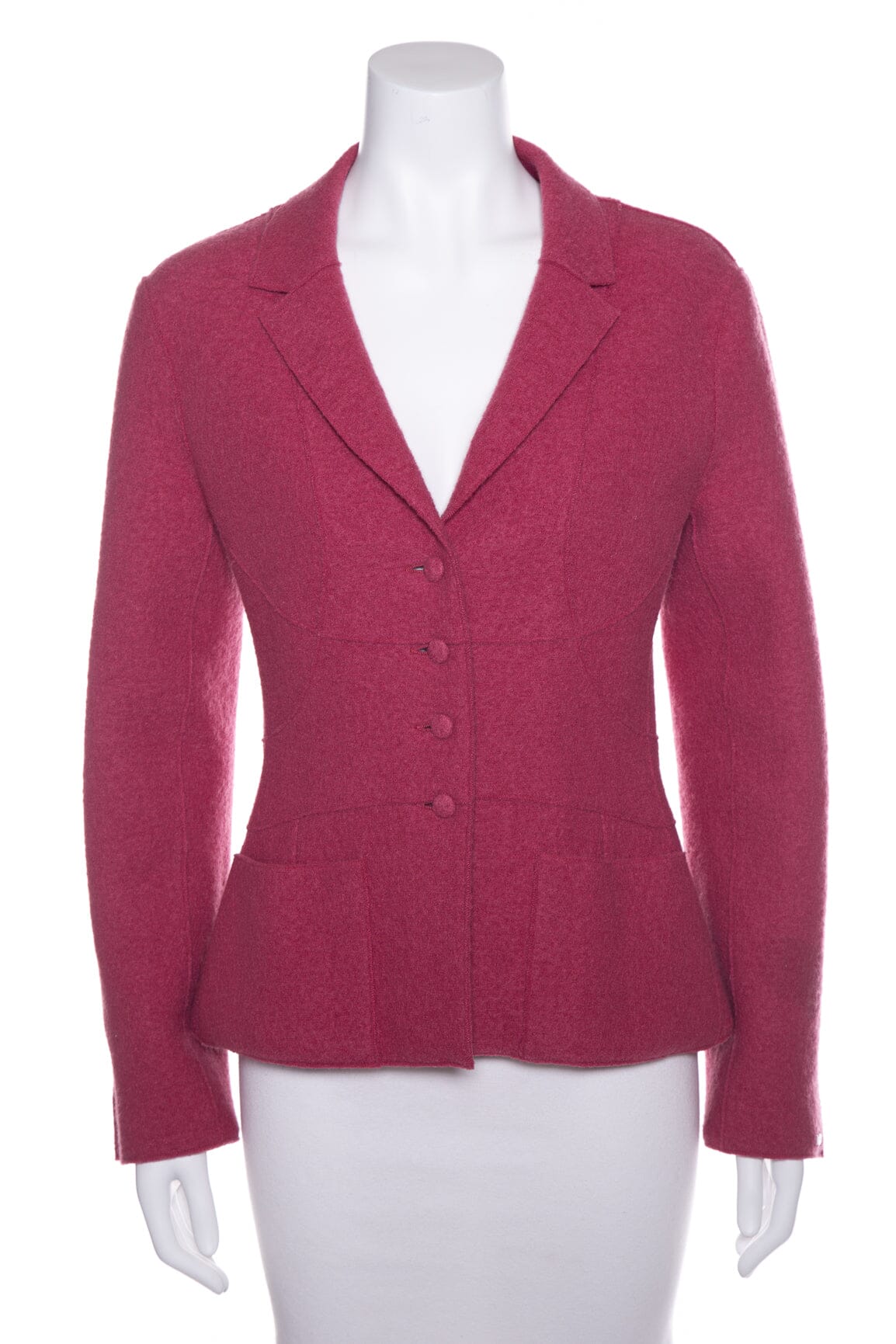 Chanel Vintage 1999 Pink Wool Button Up Jacket SZ 36