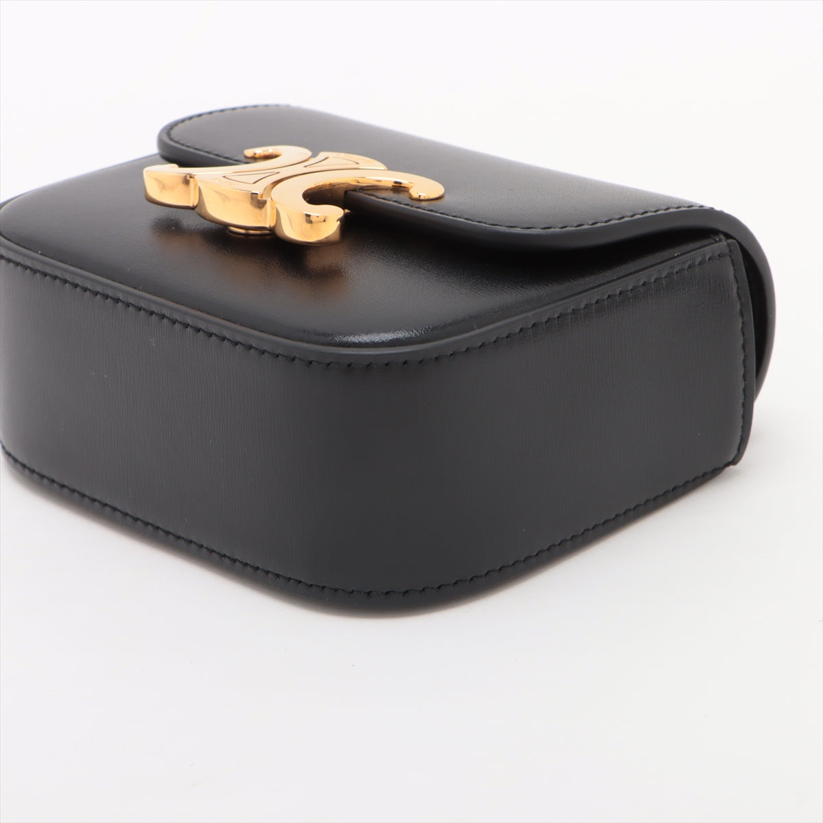 Celine f Mini Clood Leather Shoulder Bag Black