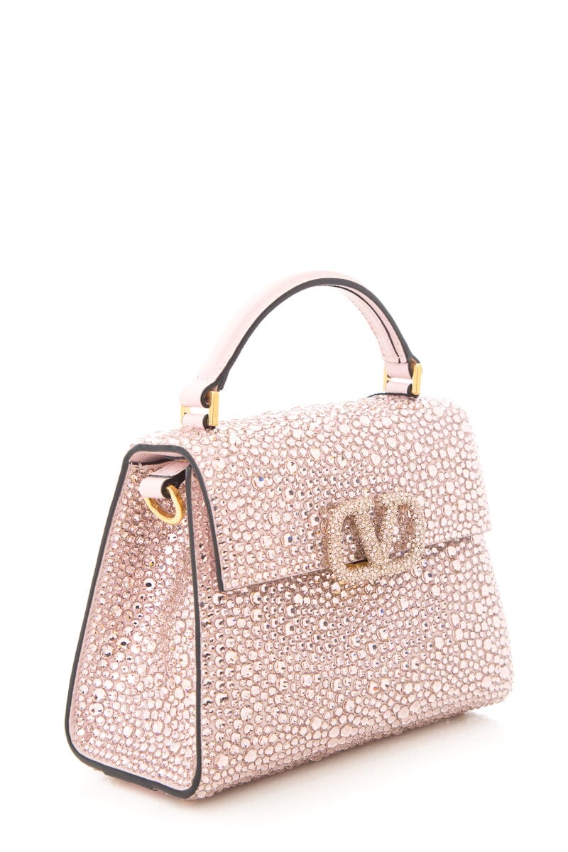 Valentino Pink Crystal Embellished VSLING Handbag