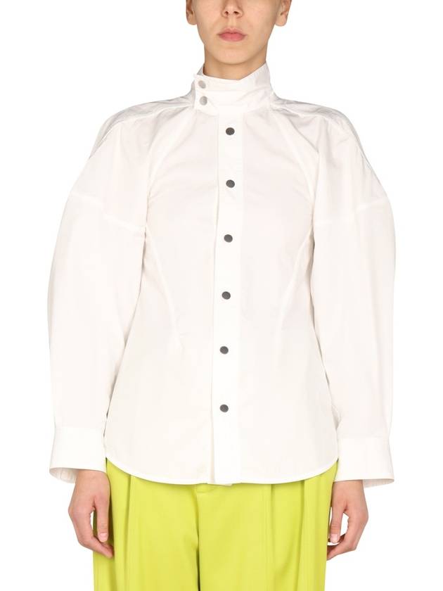 Bottega Veneta High Neck Puff Overfit Shirt