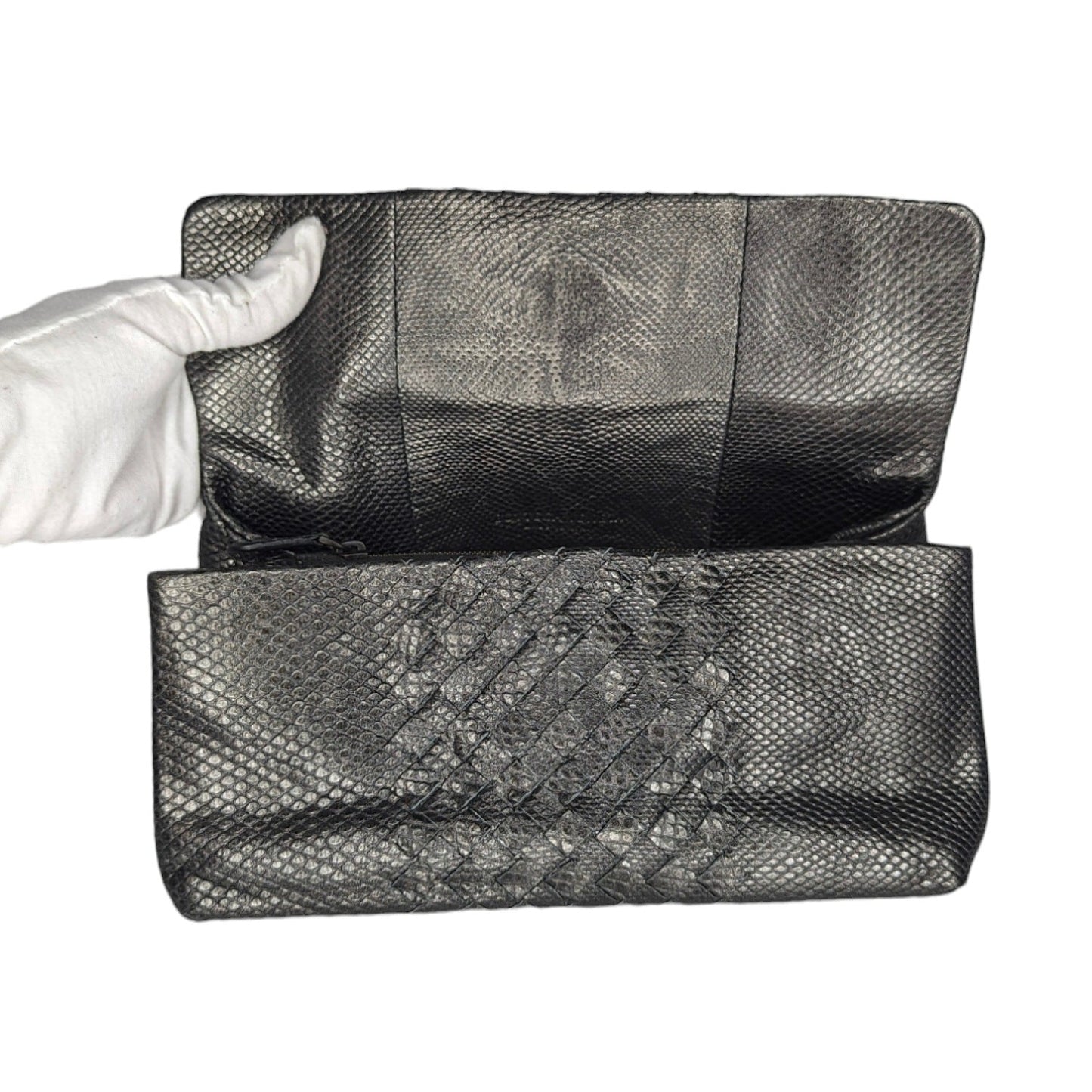 Bottega Veneta Intrecciato-Trimmed Karung Clutch