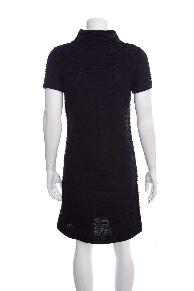 Chanel Black  Short Sleeve Turtleneck Dress SZ 36