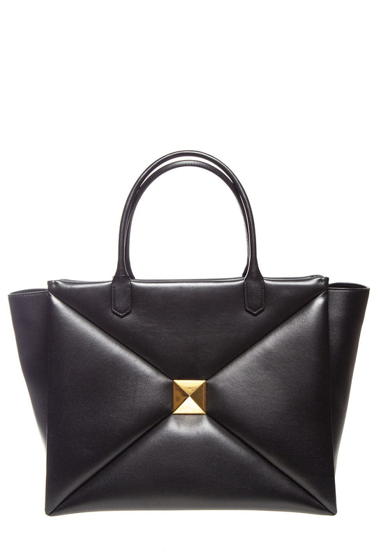 Valentino Black Leather Roman Stud Handbag