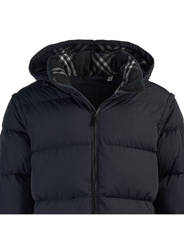 Burberry Logo Patch Detachable Sleeve Down Padding Black
