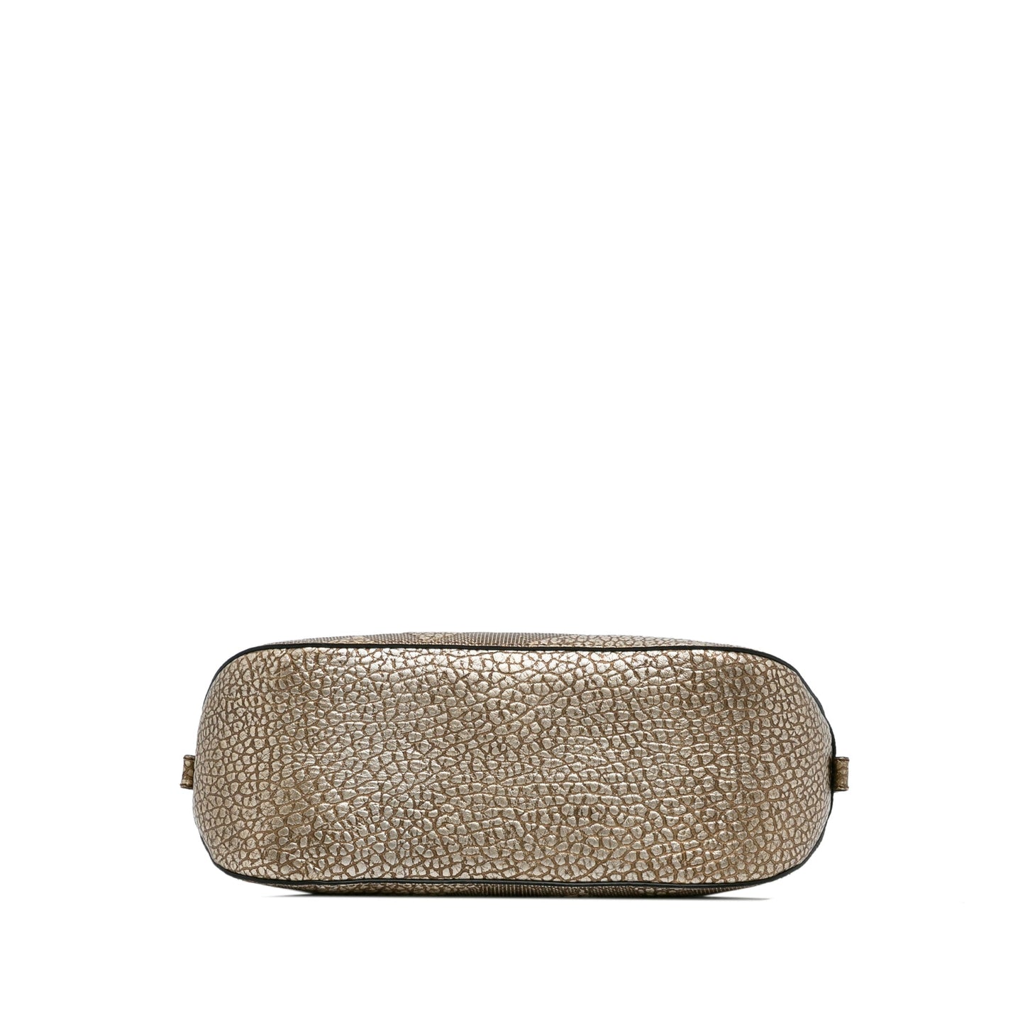 Brown Burberry Embossed Leather Orchard Handle Bag