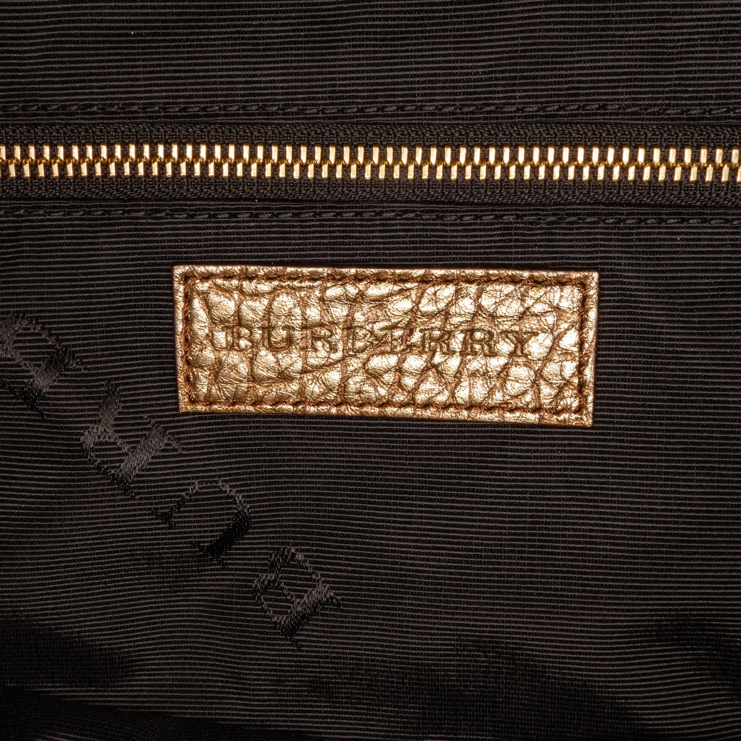 Brown Burberry Embossed Leather Orchard Handle Bag