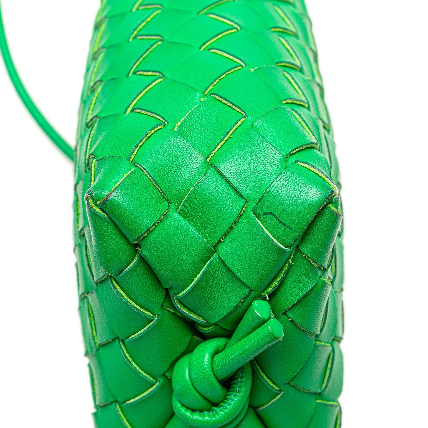 Green Bottega Veneta Mini Nappa Intrecciato Loop Camera Bag