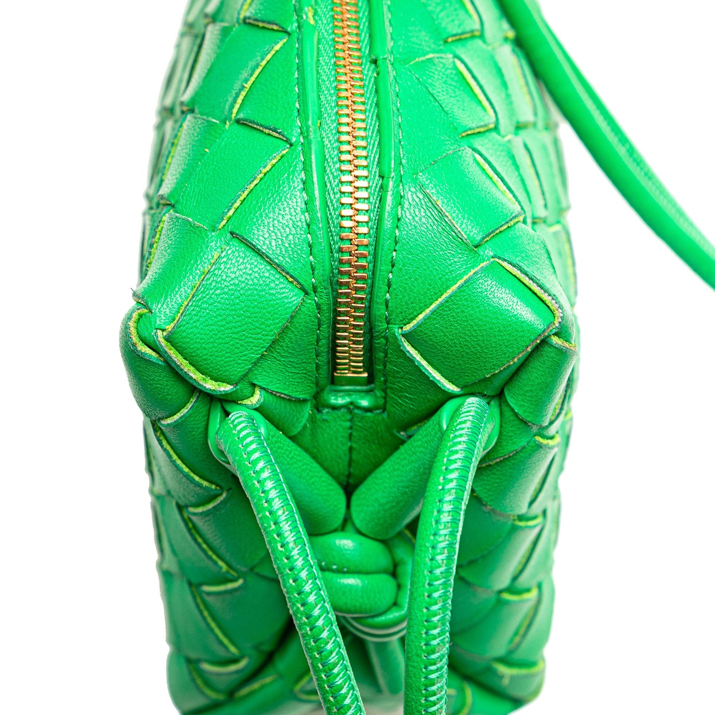 Green Bottega Veneta Mini Nappa Intrecciato Loop Camera Bag