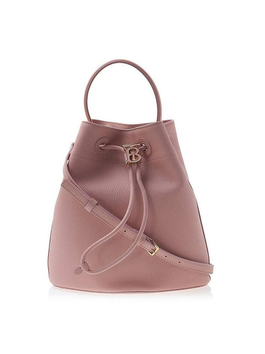 Burberry Grainy Leather Small TB Bucket Bag Pink