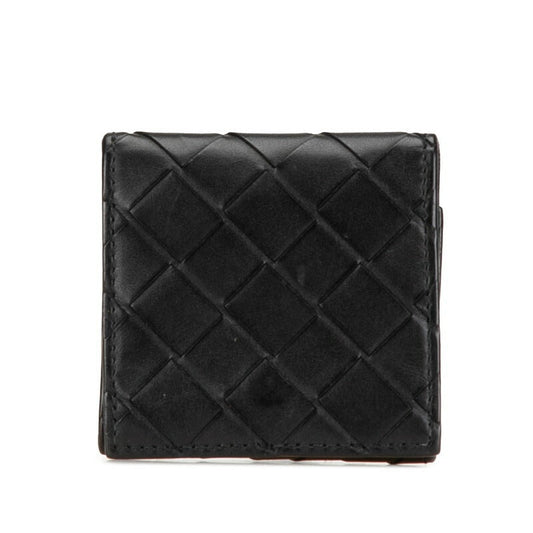 Bottega Veneta Leather Coin Case Black